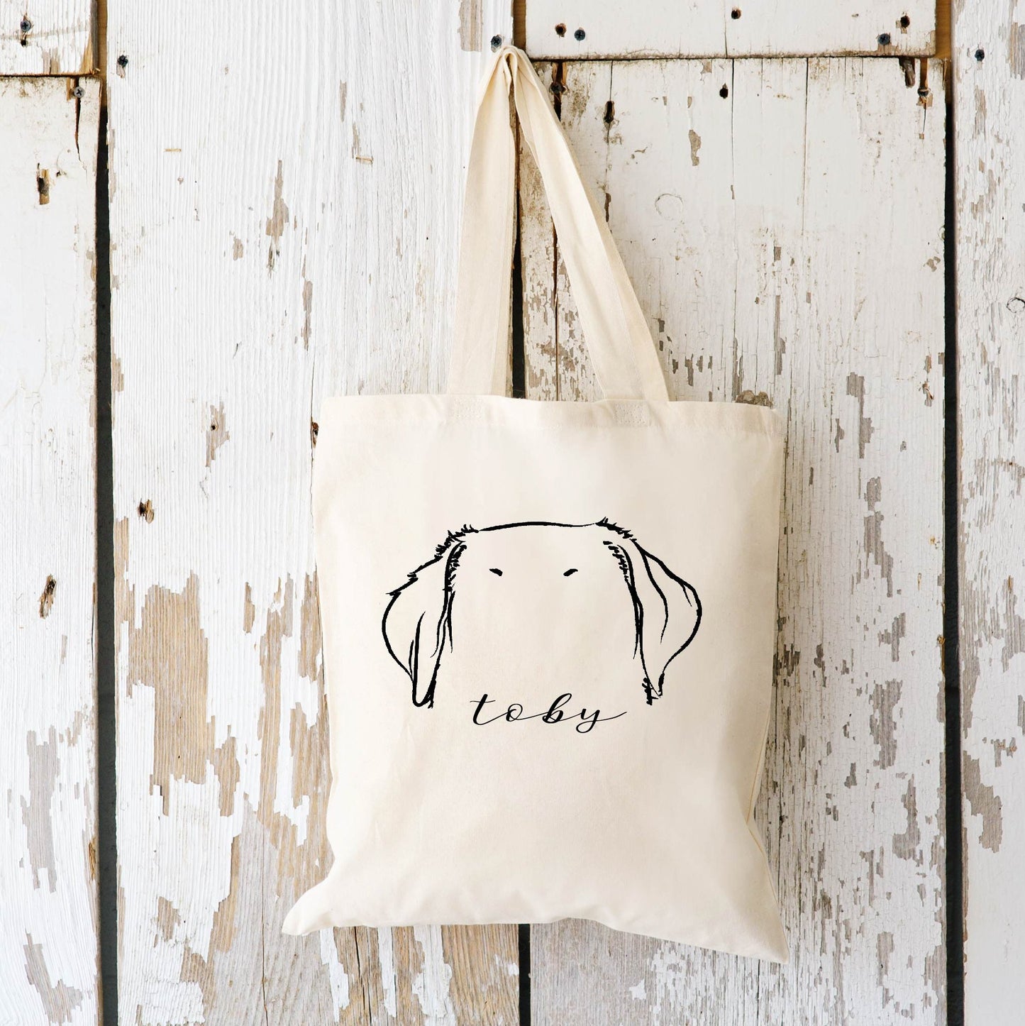 Dog Outline Personalized Tote Bag
