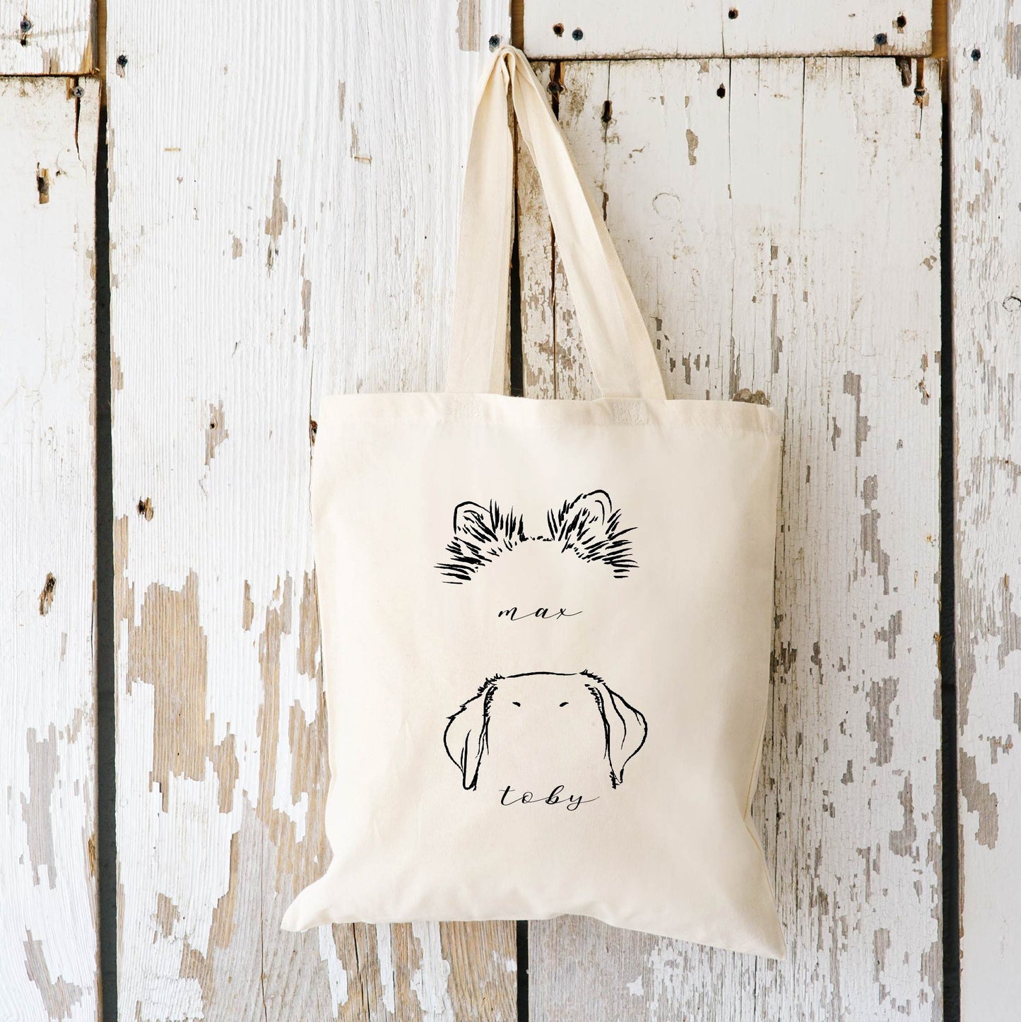 Dog Outline Personalized Tote Bag