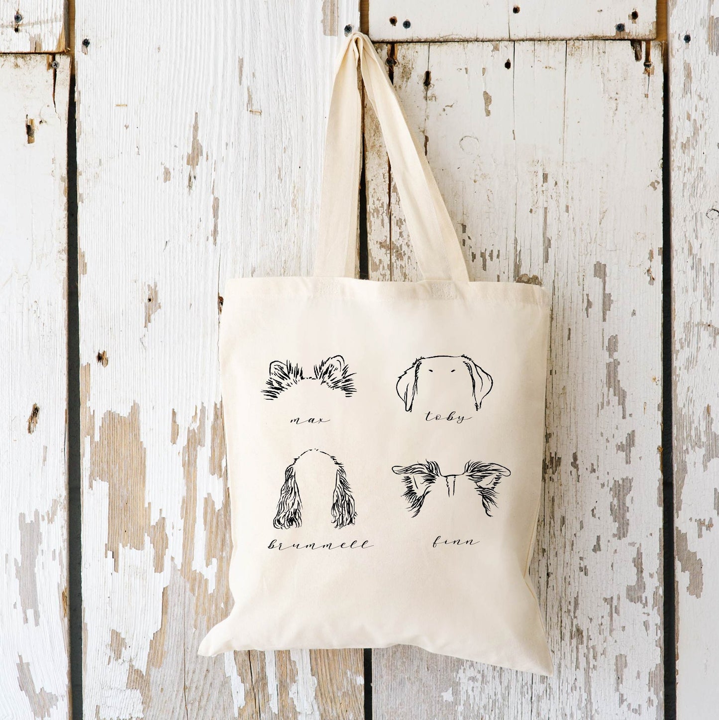 Dog Outline Personalized Tote Bag