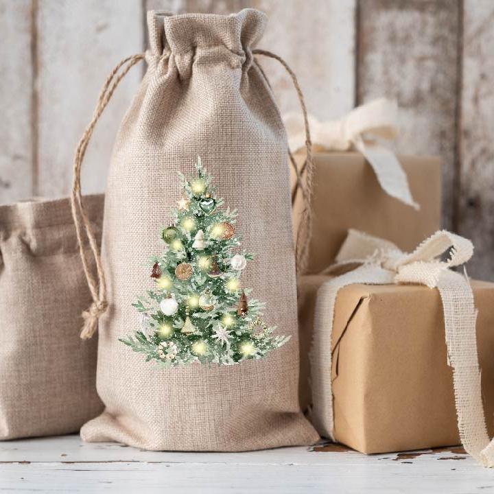 Christmas Tree Wine Bag