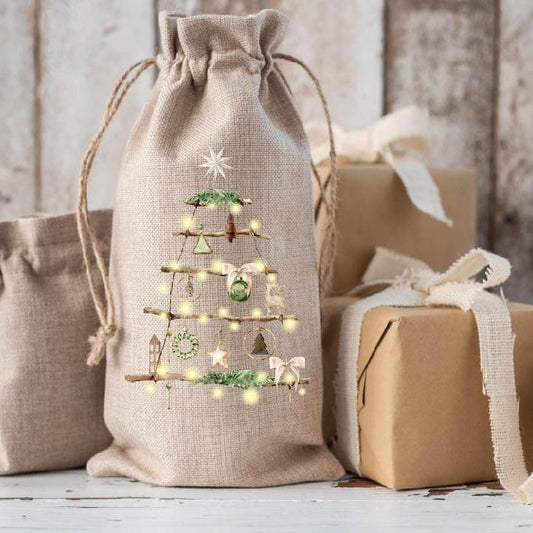 Christmas Twig Tree Wine Bag