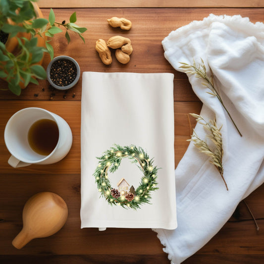 Christmas Wreath Tea Towel