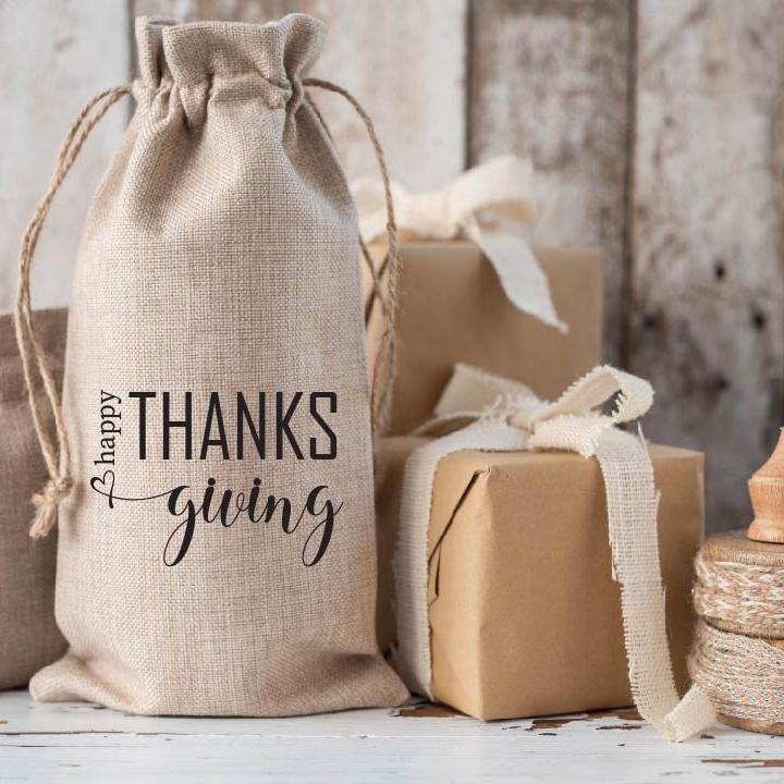 Happy Thanksgiving Wine Bag