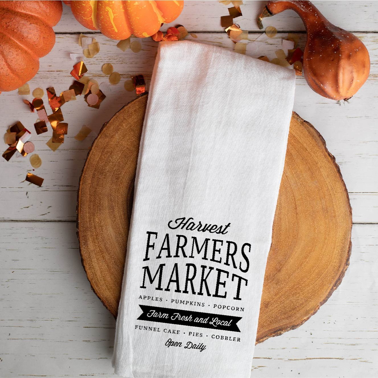 Harvest Farmers Market Tea Towel