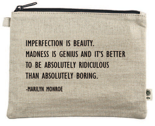 Imperfection is Beauty Canvas Zipper Bag