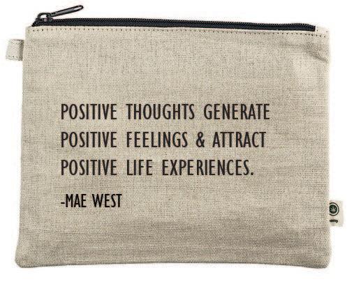 Positive Thoughts Canvas Zipper Bag