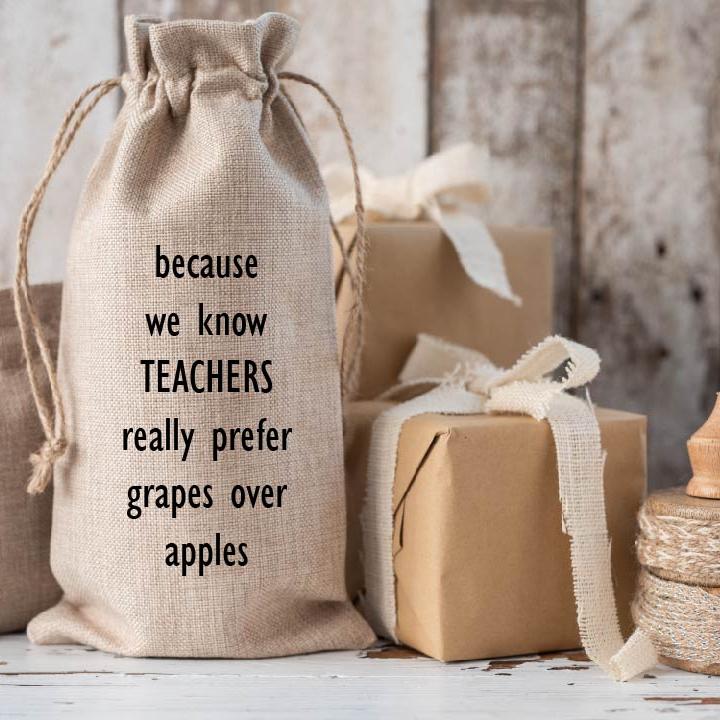 Because Teacher Really Prefer Grapes Wine Bag