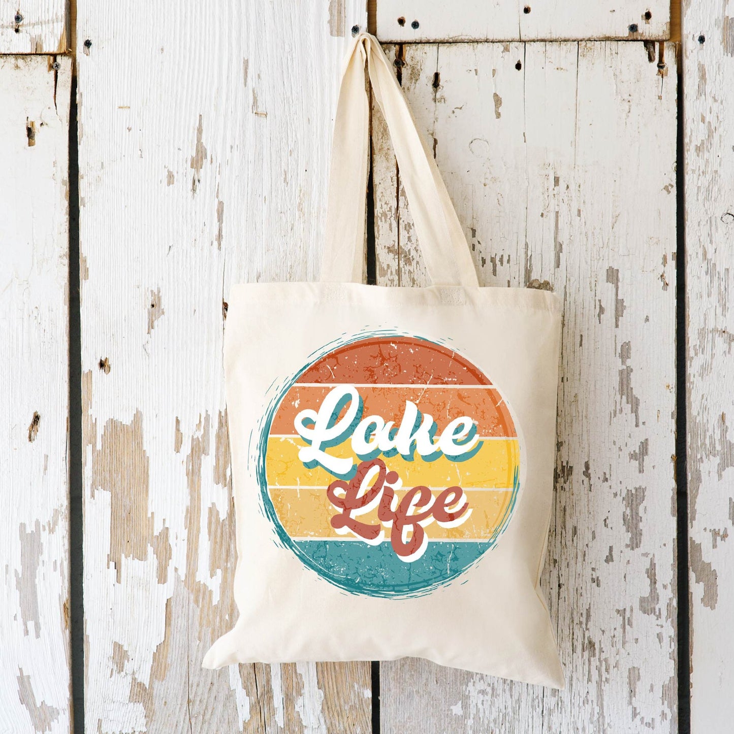 Retro Lake Life Tote Bag