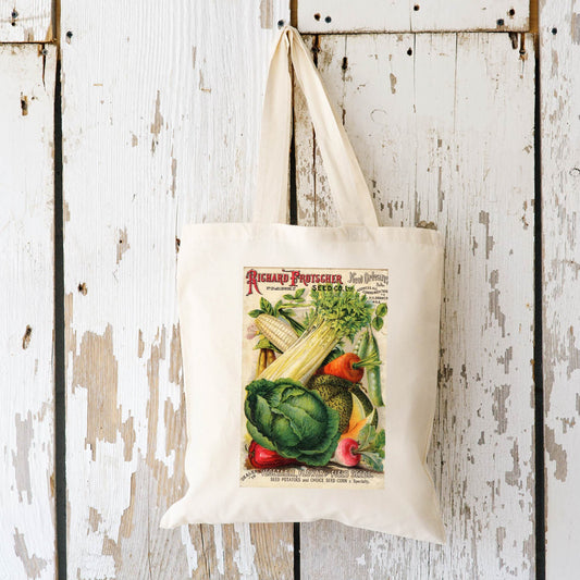 Vintage Seed Catalog Print Tote Bag