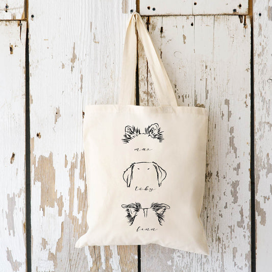 Dog Outline Personalized Tote Bag