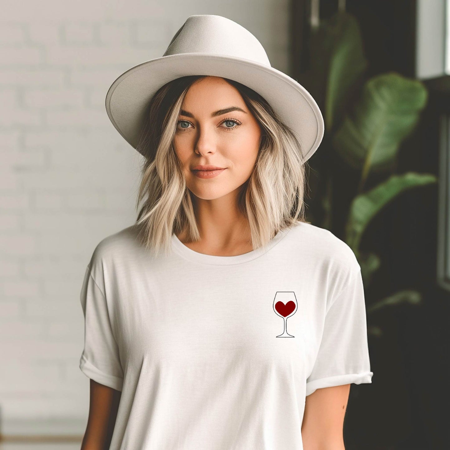 Wine Glass with Heart Tee