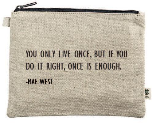 You Only Live Once Canvas Zipper Bag